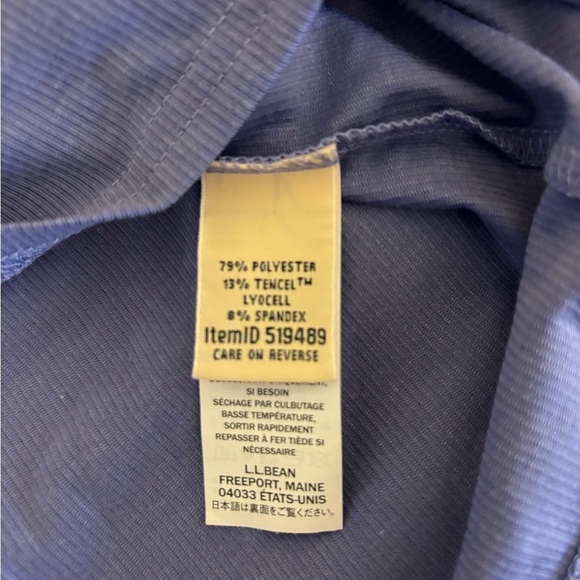 L.L. Bean Blue Asymmetrical Short Sleeve T-Shirt - Picture 3 of 9